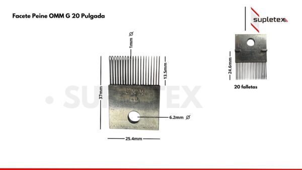 Facete Peine OMM G 20 Pulgada
